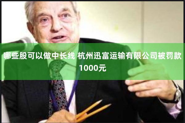 哪些股可以做中长线 杭州迅富运输有限公司被罚款1000元