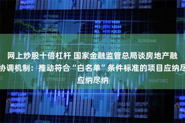网上炒股十倍杠杆 国家金融监管总局谈房地产融资协调机制：推动符合“白名单”条件标准的项目应纳尽纳