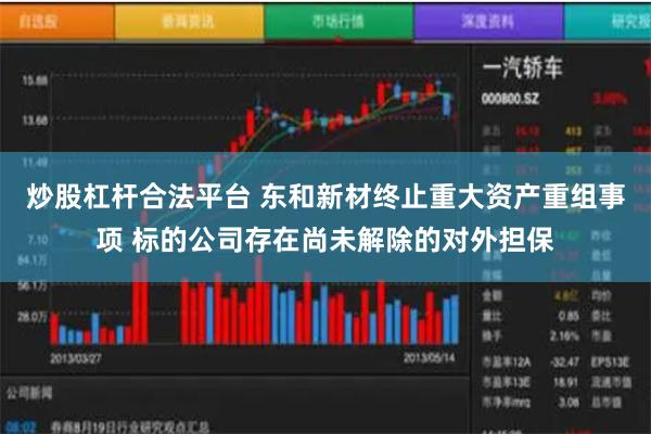 炒股杠杆合法平台 东和新材终止重大资产重组事项 标的公司存在尚未解除的对外担保