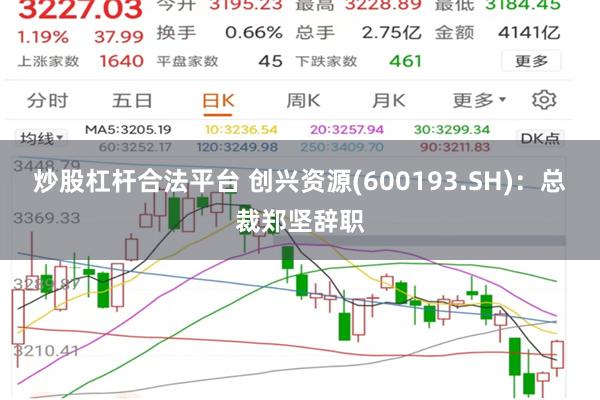 炒股杠杆合法平台 创兴资源(600193.SH)：总裁郑坚辞职